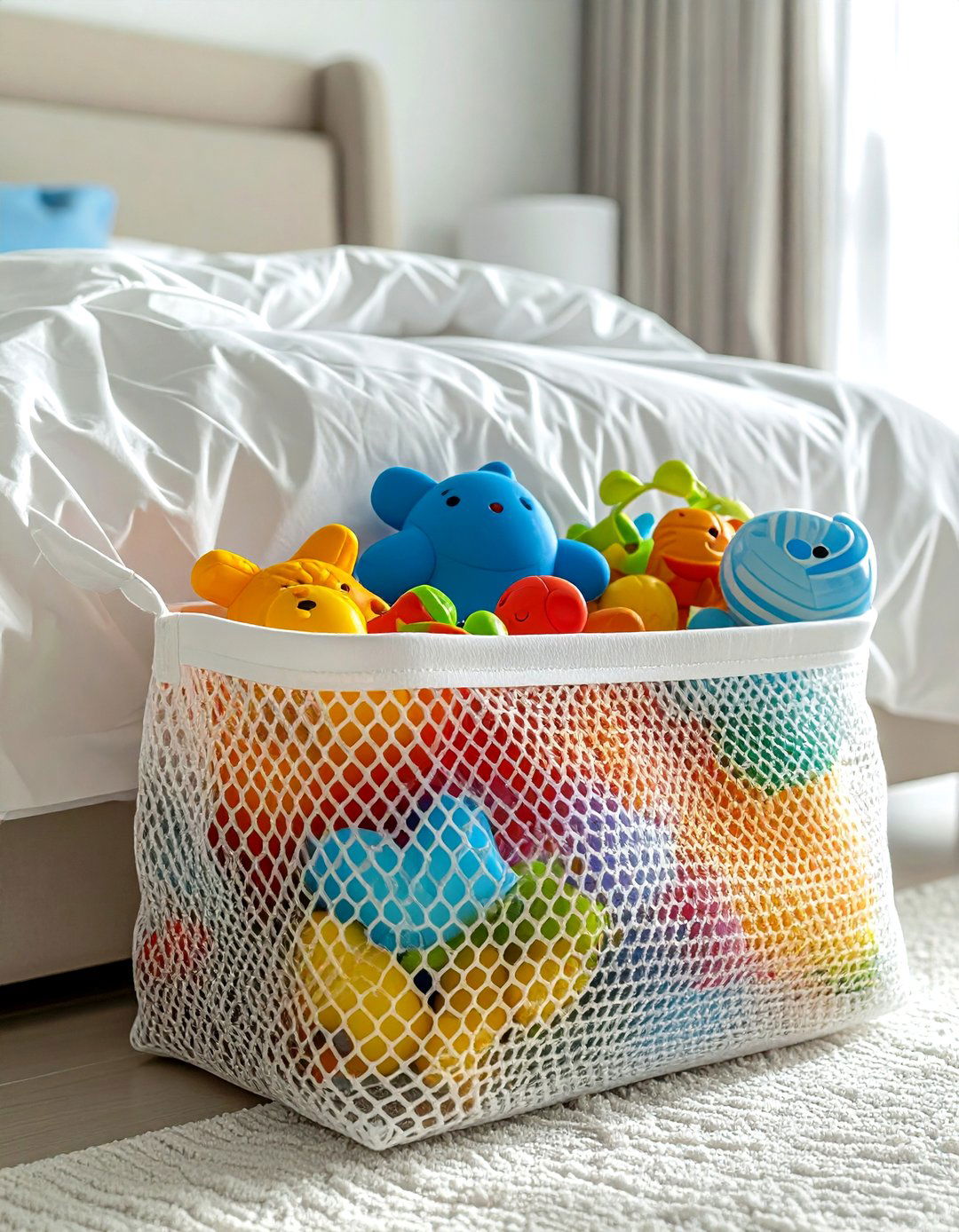 Mesh Bath Toy Bag - 30 bathroom under bed storage ideas