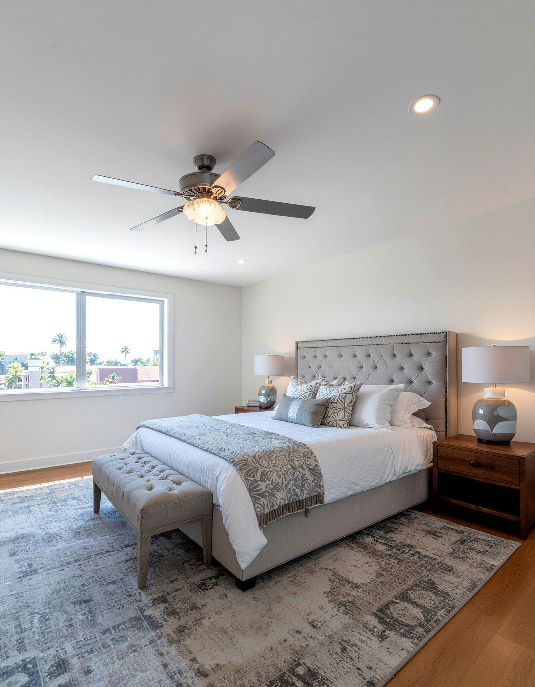 Metal Ceiling Fan - 30 metal accent bedroom ideas