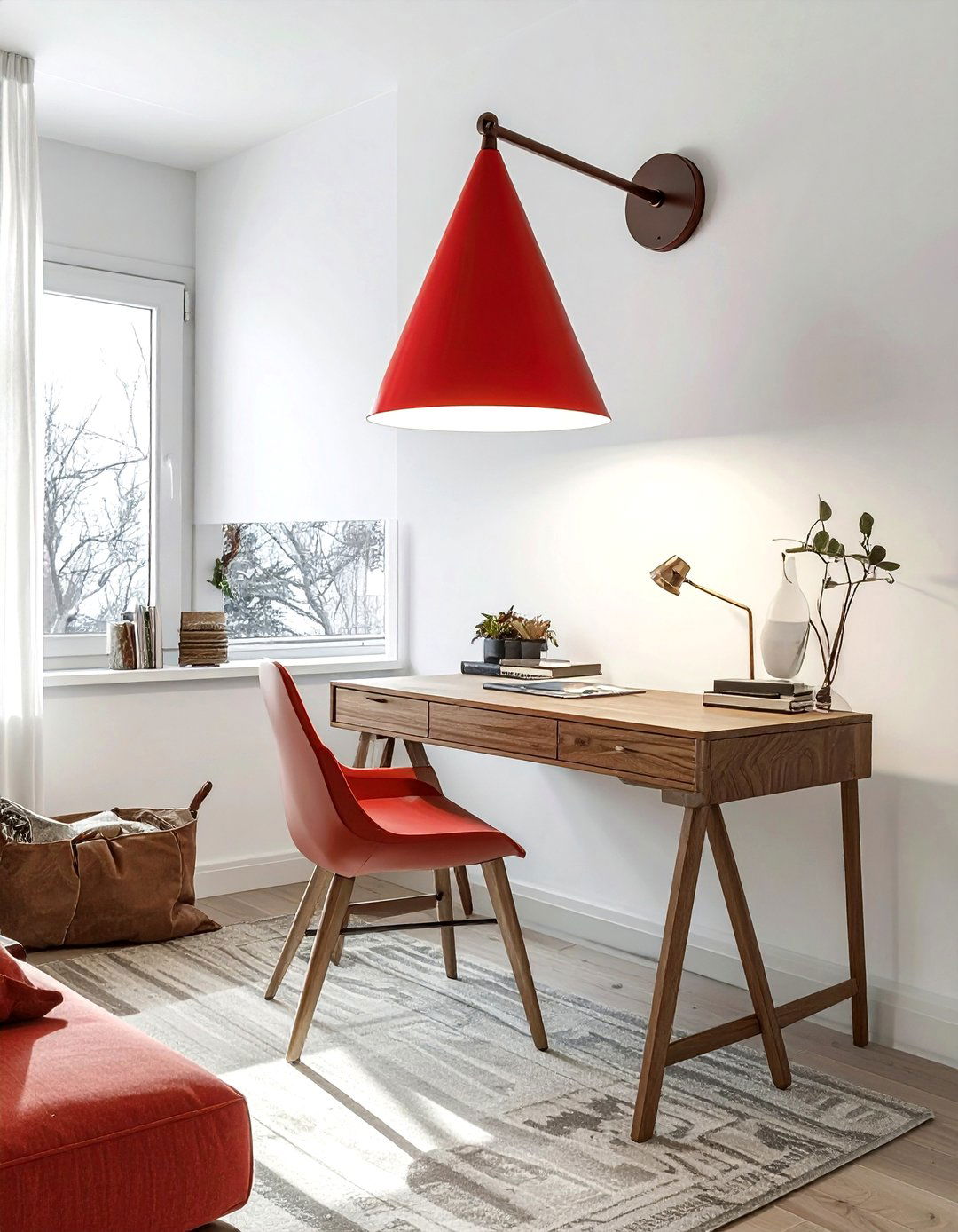 Metal Cone Task Sconce - 30 bedroom sconce ideas