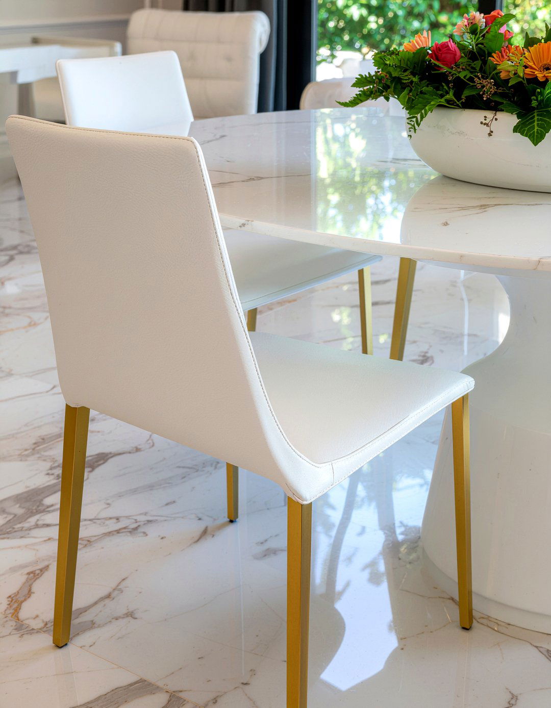 Metal Frame Leather Dining Chairs - 30 leather dining chair ideas