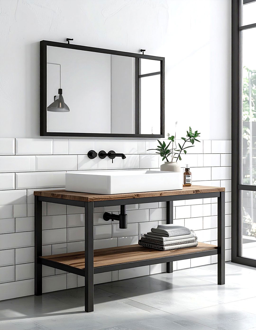 Metal Frame Vanity - 30 bathroom furniture settings