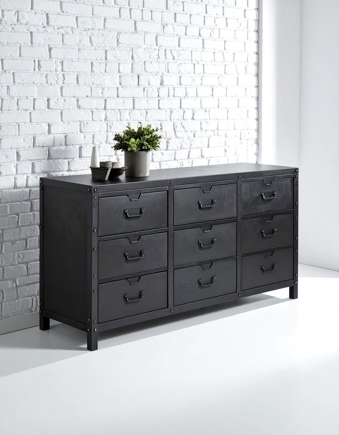 Metal Industrial Sideboard Cabinet - 30 warehouse dining room ideas