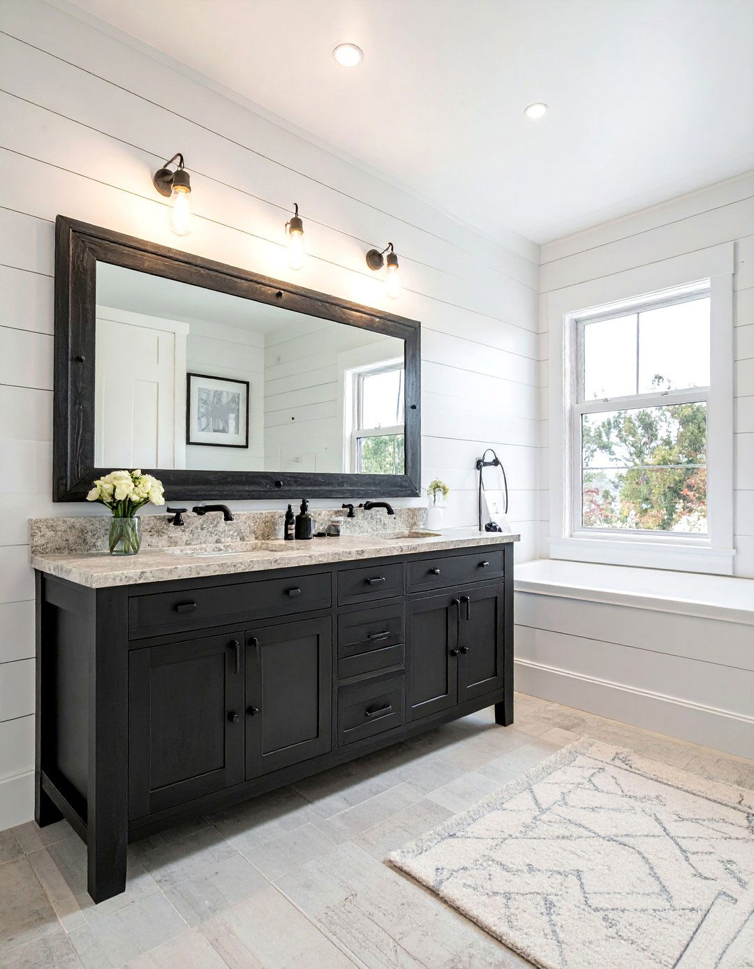 Metal Medicine Cabinet - 30 farmhouse bathroom ideas