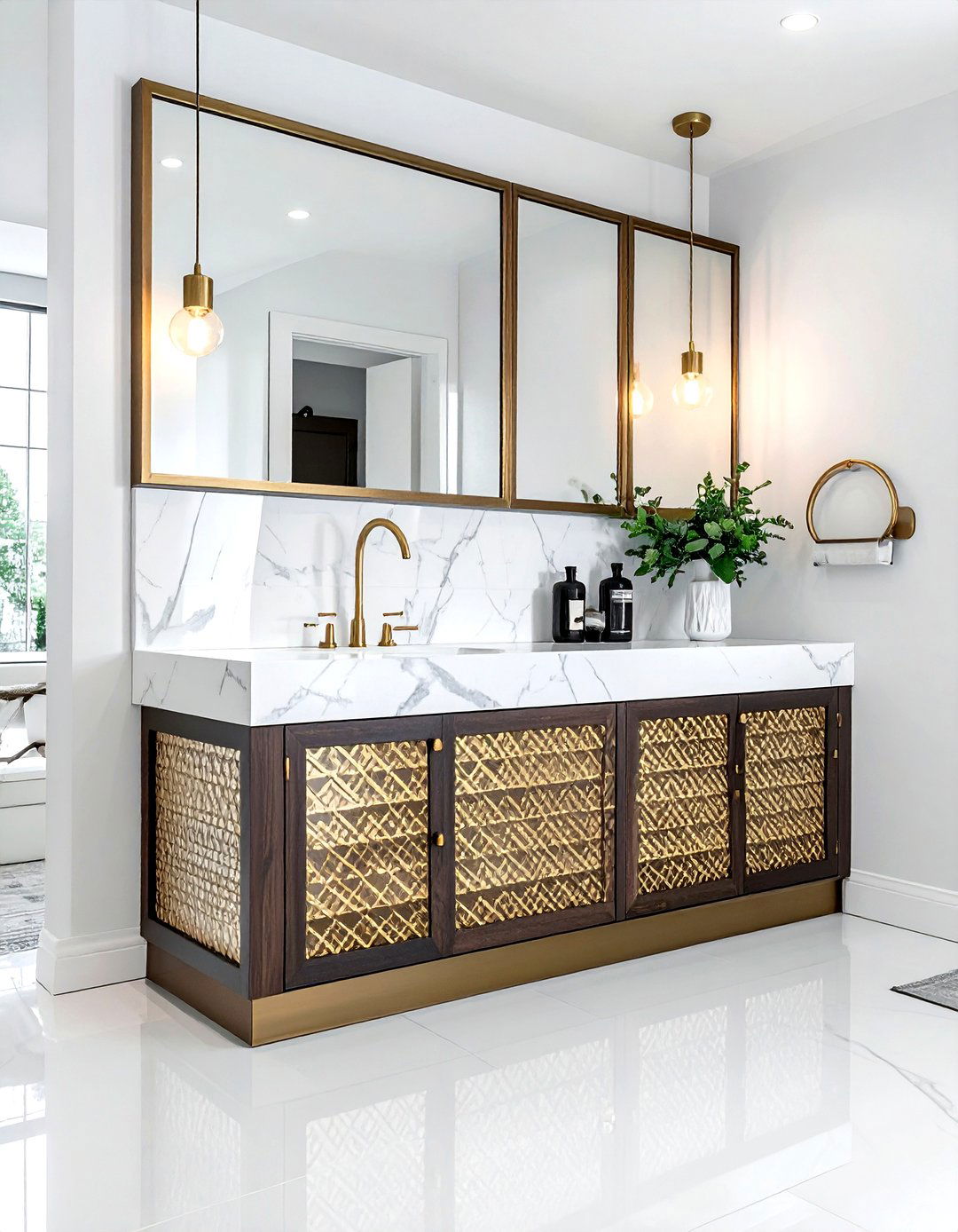 Metal Mesh Door - 30 metal bathroom ideas