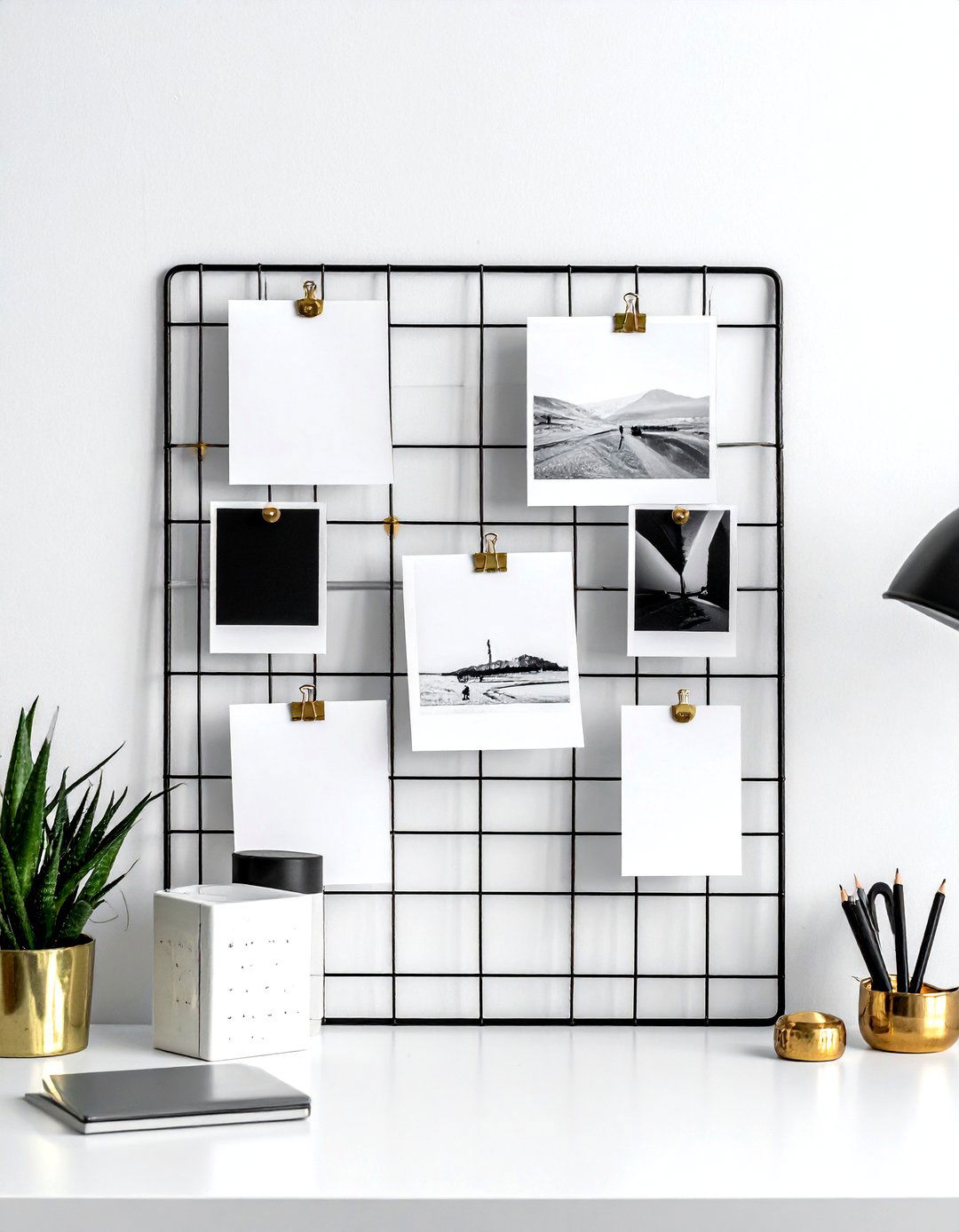 Metal Mesh Photo Grid - 30 collage frame ideas