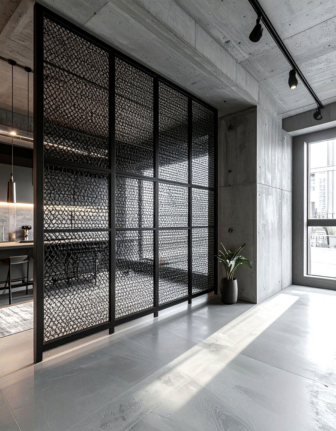 Metal Mesh Screen - 30 living room partition ideas