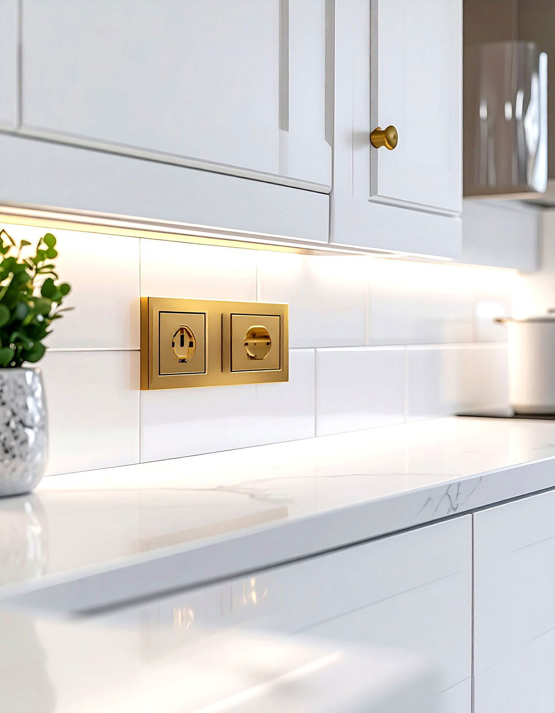 Metal Outlet Cover - 30 kitchen finishing touches ideas