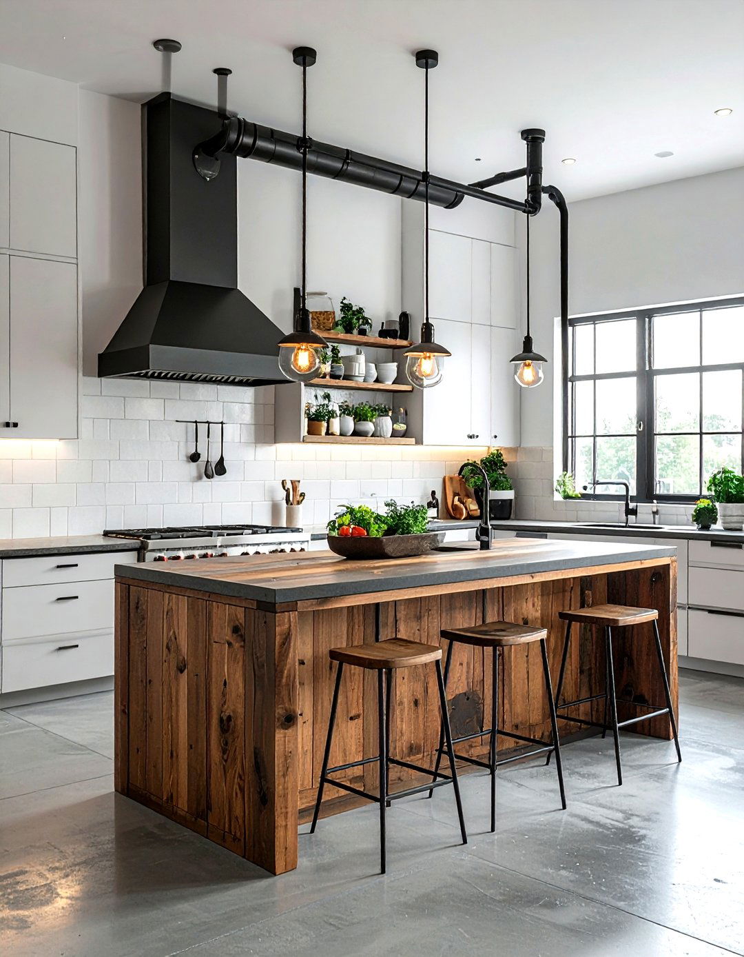 Metal Pipe Kitchen Light - 30 industrial pendant kitchen ideas