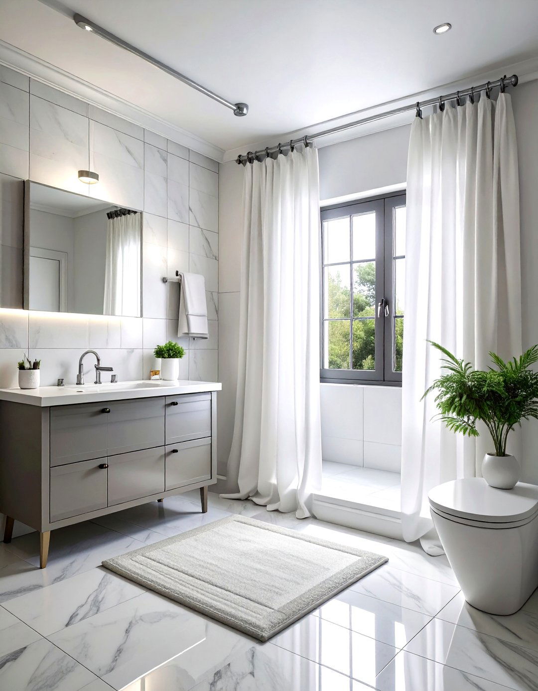 Metal Shower Curtain Rod - 30 stainless steel bathroom ideas