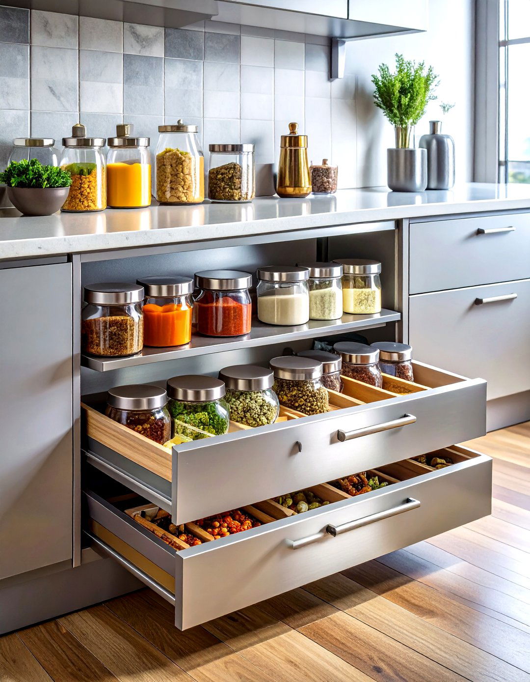Metal Spice Drawer Organizers - 30 spice drawer kitchen ideas