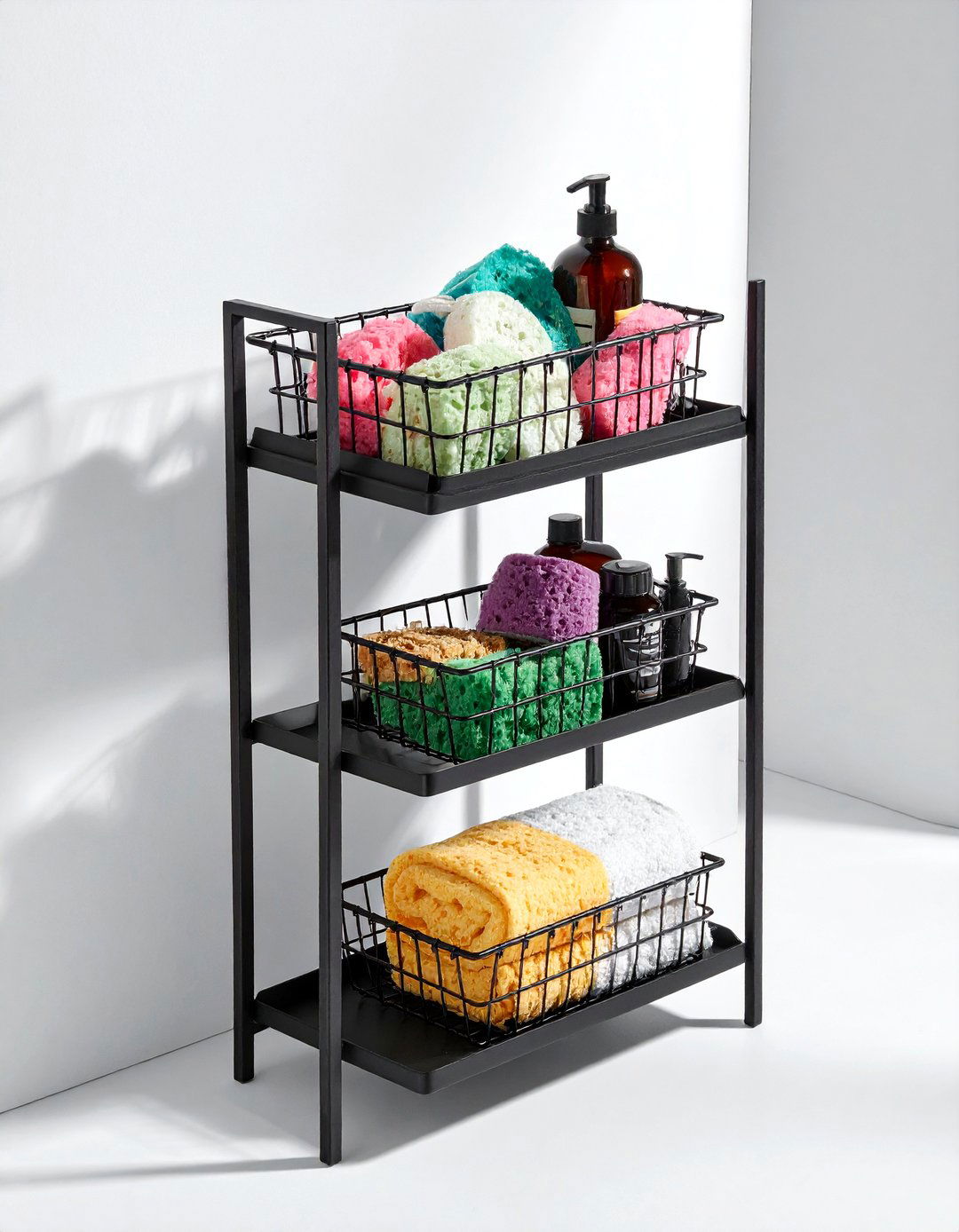 Metal Tiered Corner Caddy - 30 bathroom corner shelving ideas