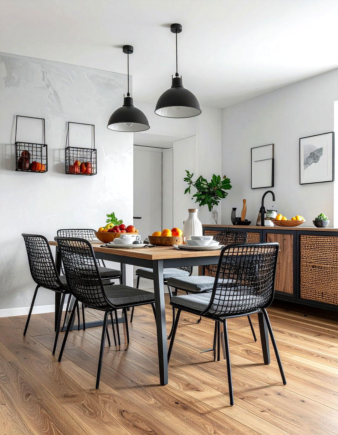 Metal Wire Wall Baskets - 30 dining room wall storage ideas