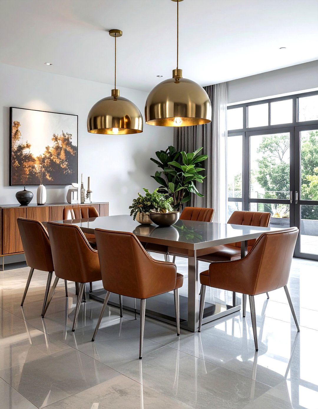 Metal accent dining room - 30 loft dining room ideas