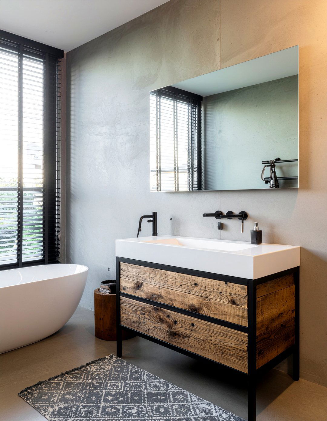 Metal and wood vanity - 30 rustic bathroom vanity ideas