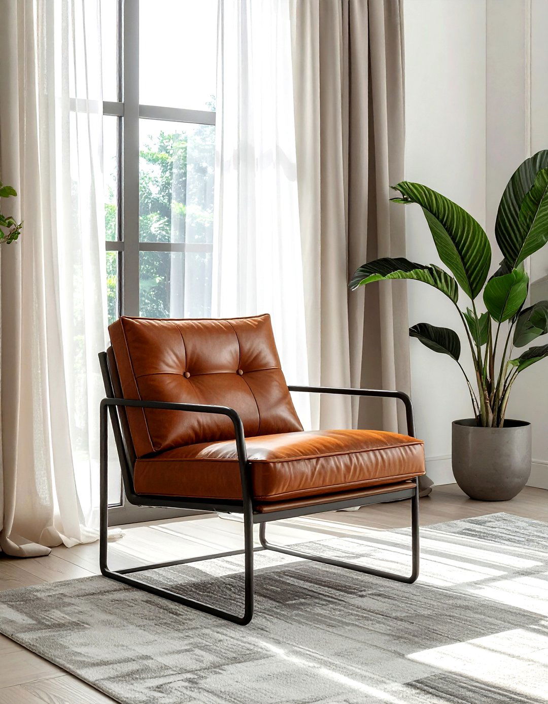 Metal frame accent chair - 30 living room black metal furniture ideas