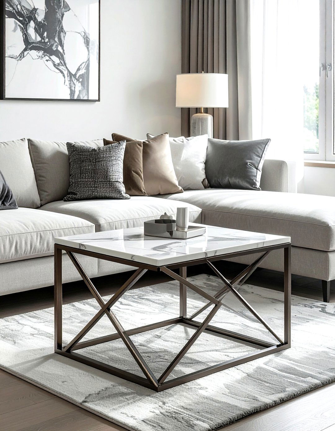 Metal frame end table - 30 living room black metal furniture ideas