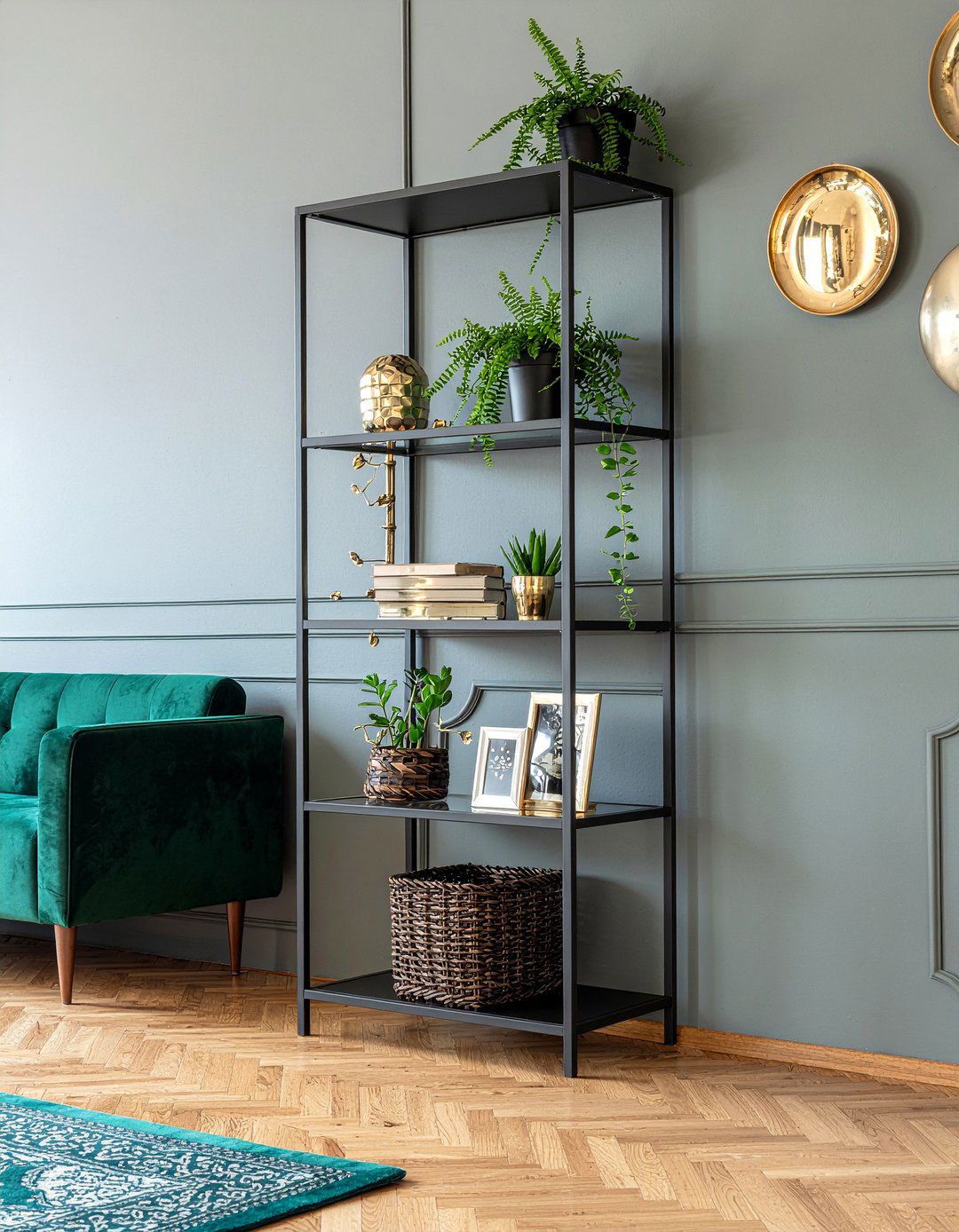 Metal frame shelving - 30 living room shelving ideas