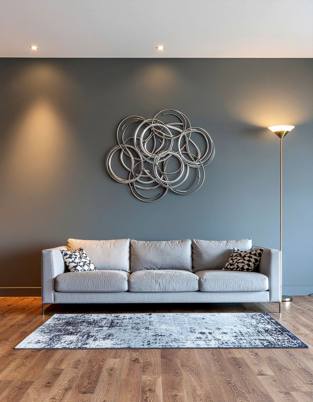 Metal wall art - 30 chrome accent living room ideas