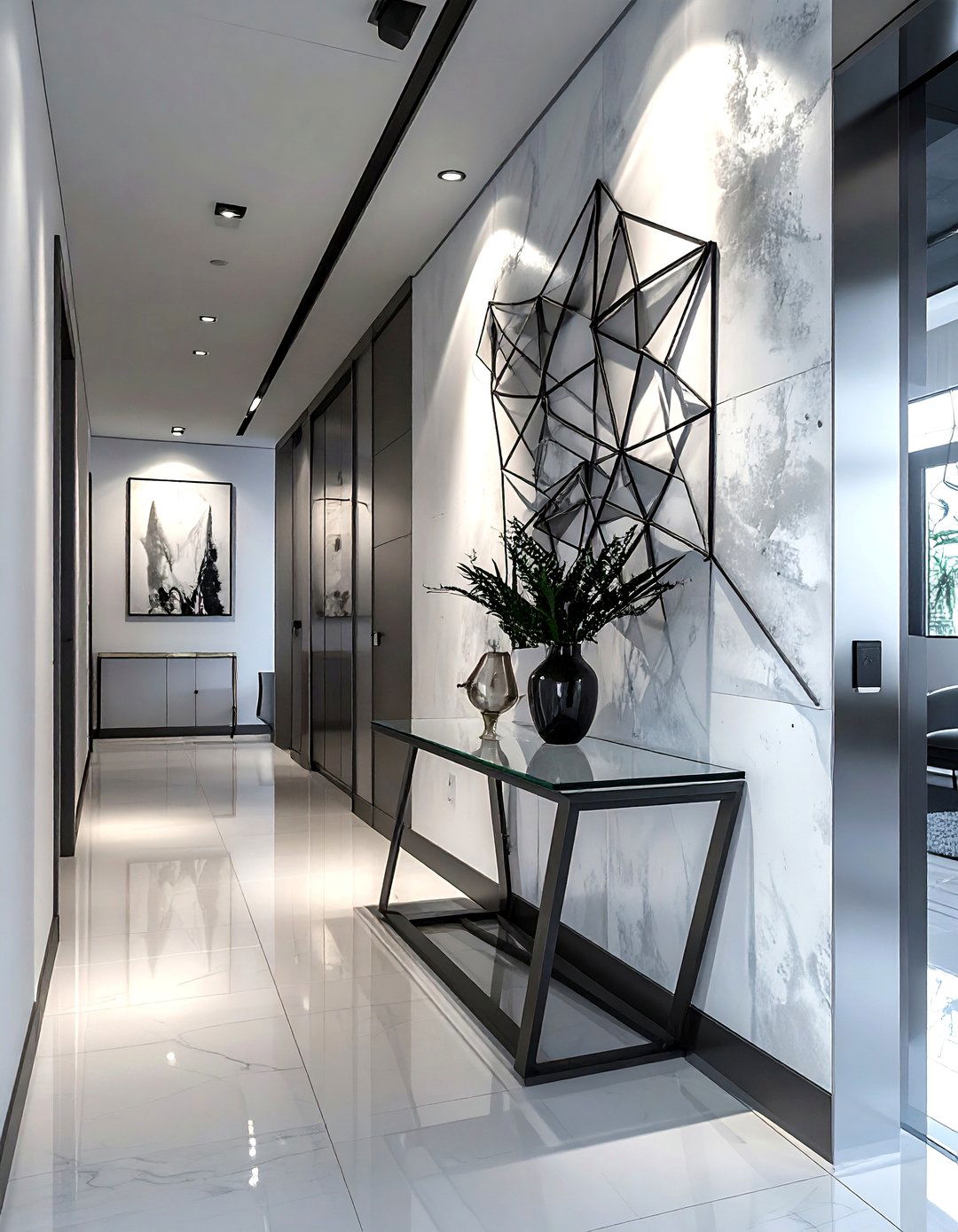 Metal wall decor - 30 hallway wall decor ideas