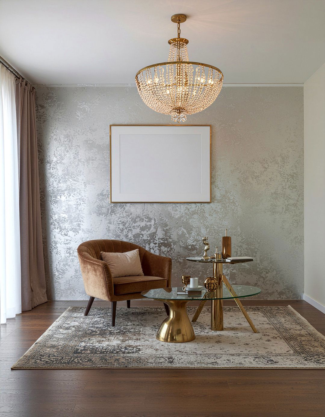 Metallic Accent Wallpaper - 30 living room minimalist wallpapers