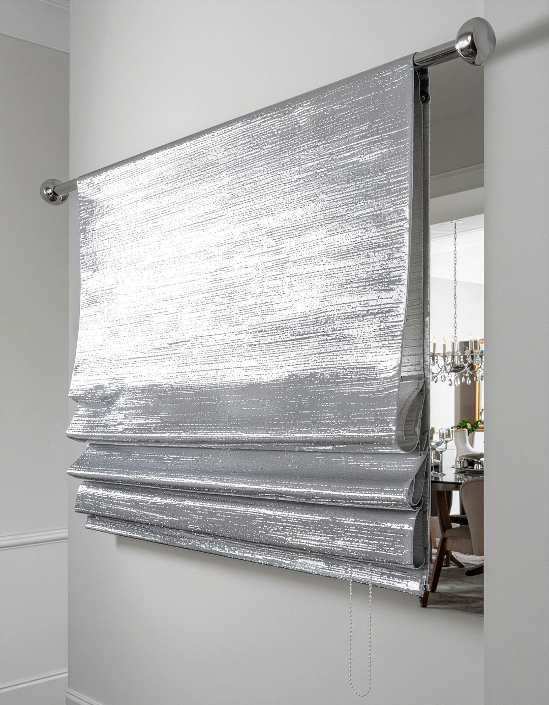 Metallic Faux Silk Valance - 30 dining room valance ideas