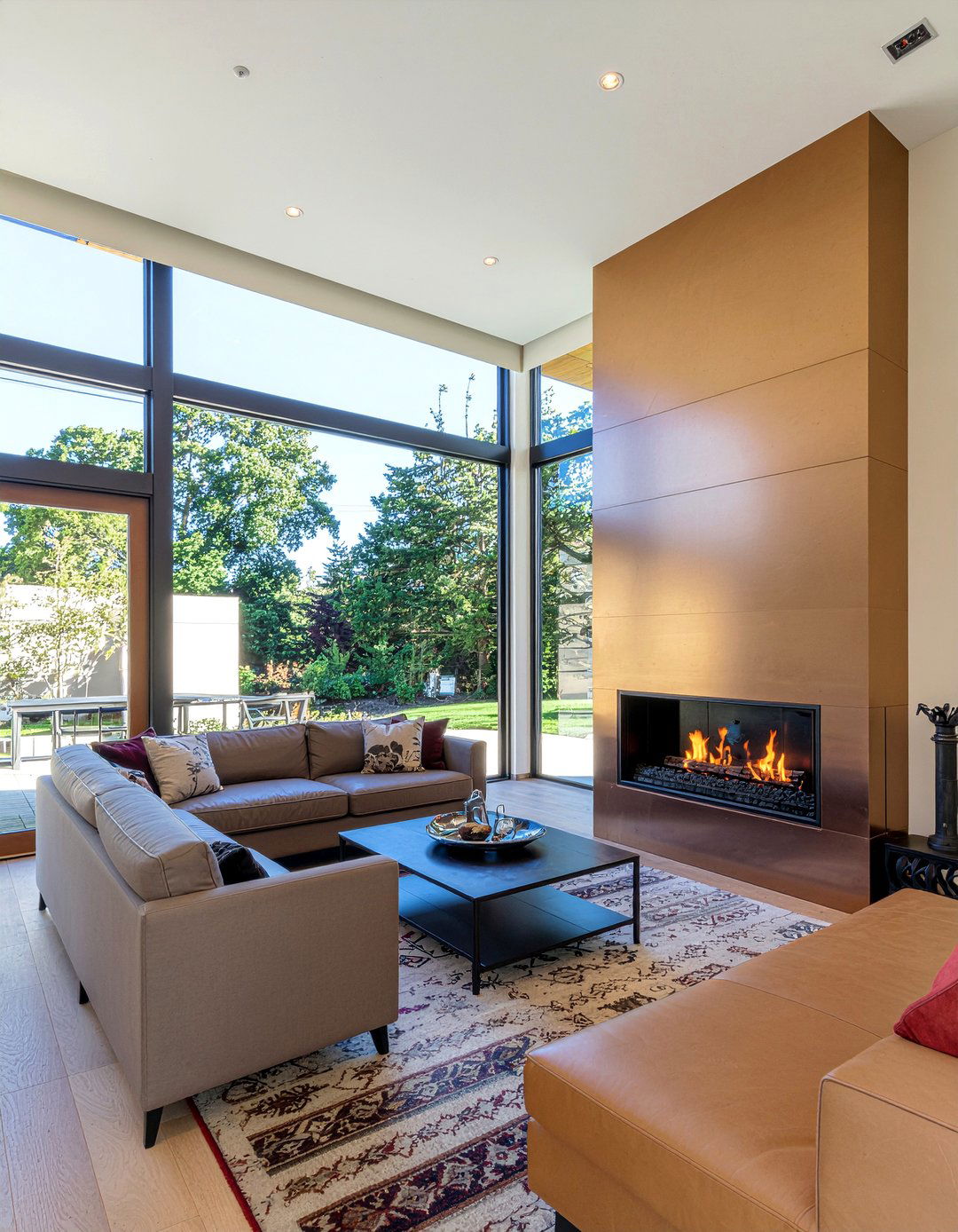 Metallic Finish Tile - 30 living room fireplace tile ideas