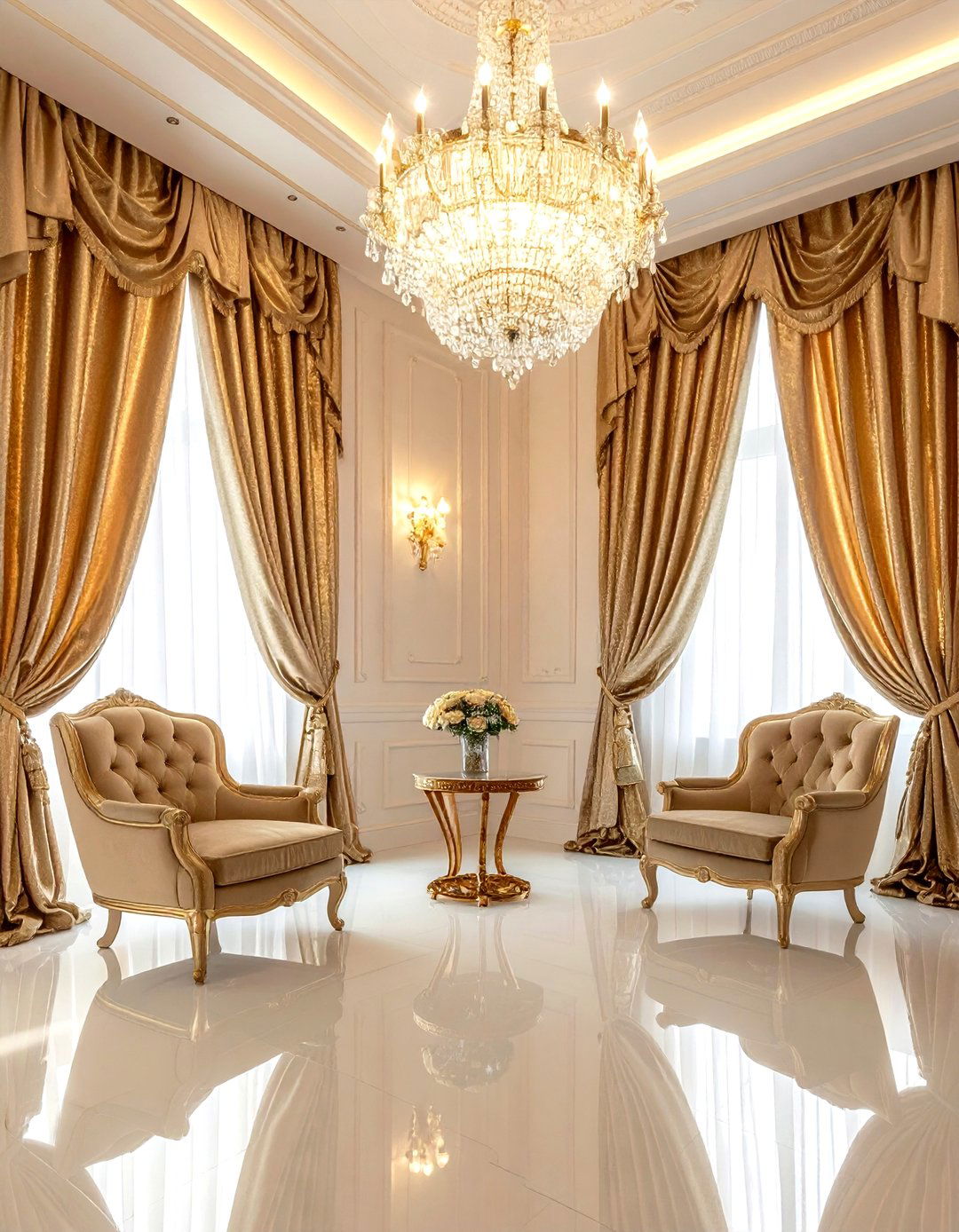 Metallic Gold Curtains - 30 curtain ideas