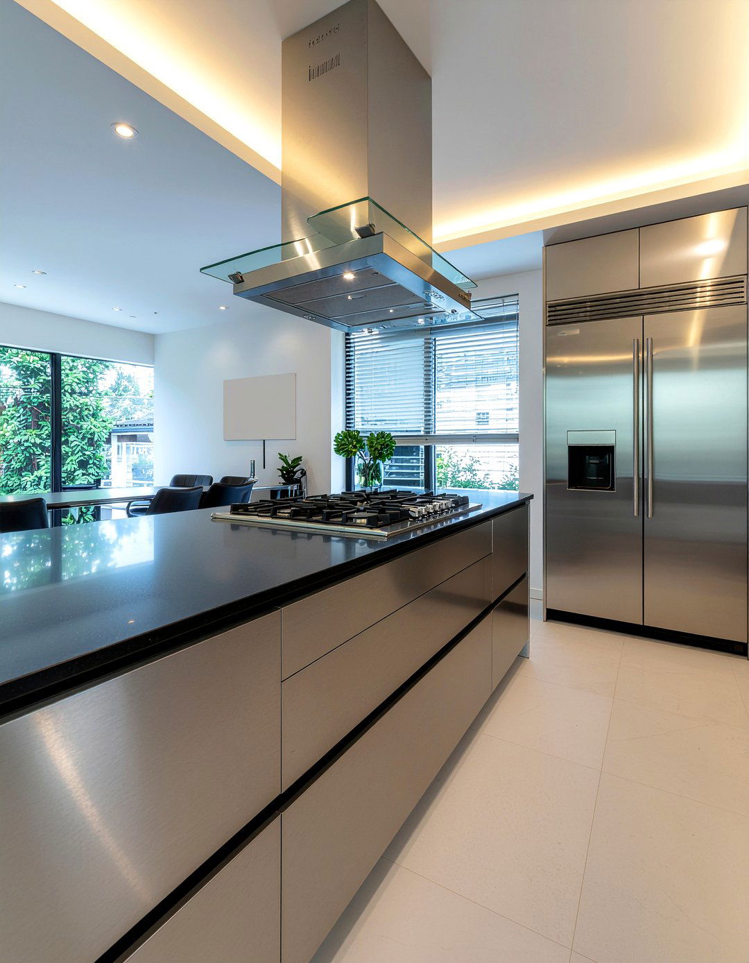 Metallic Kitchen Cabinets - 30 slab door kitchen cabinet ideas