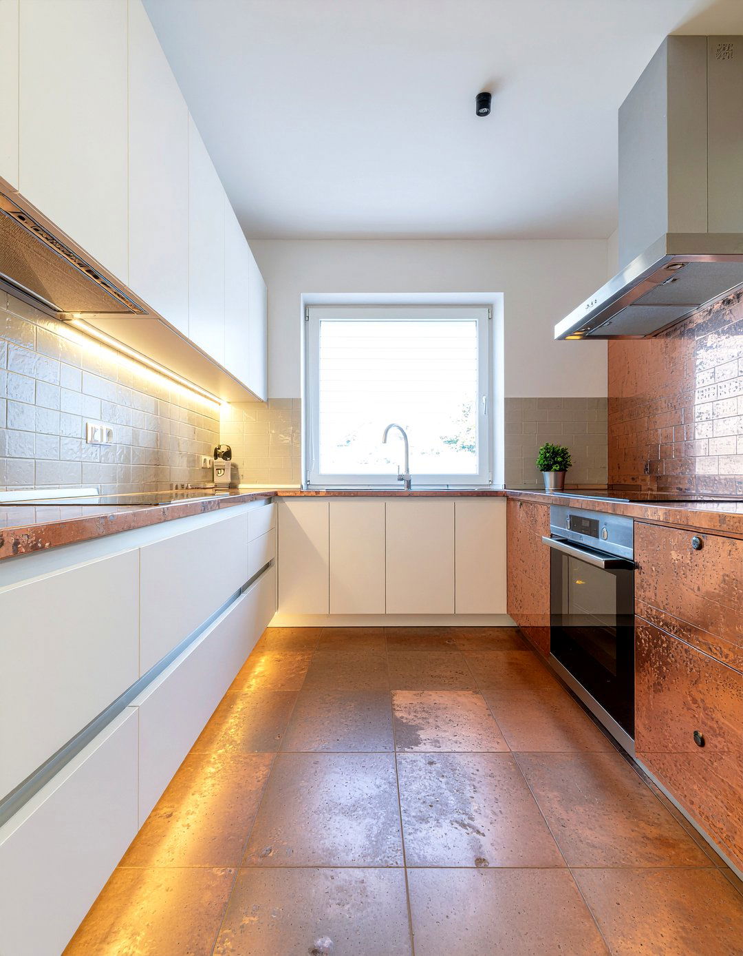 Metallic Look Porcelain Tile - 30 porcelain tile floor kitchen ideas