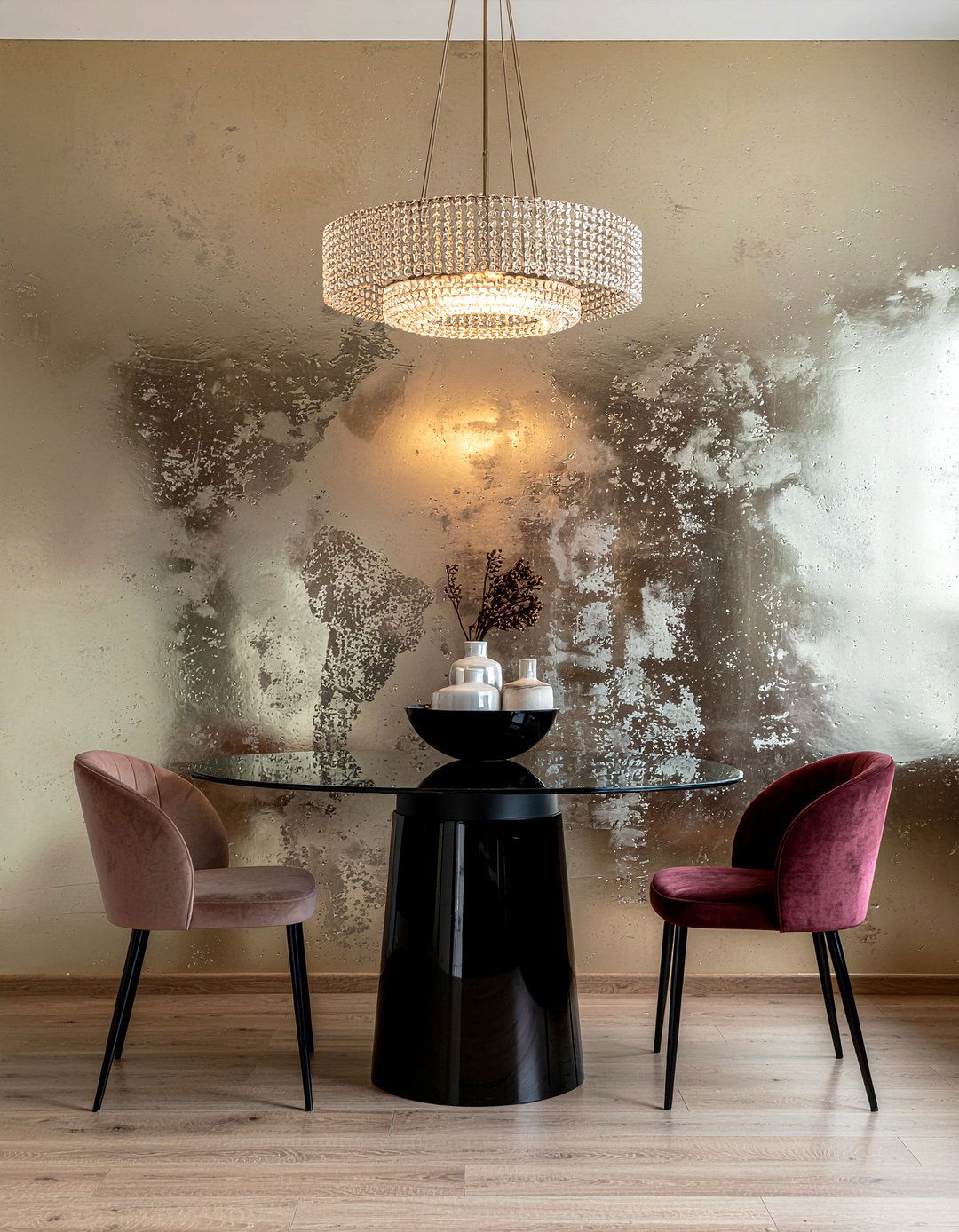 Metallic Paint - 30 dining room accent wall ideas