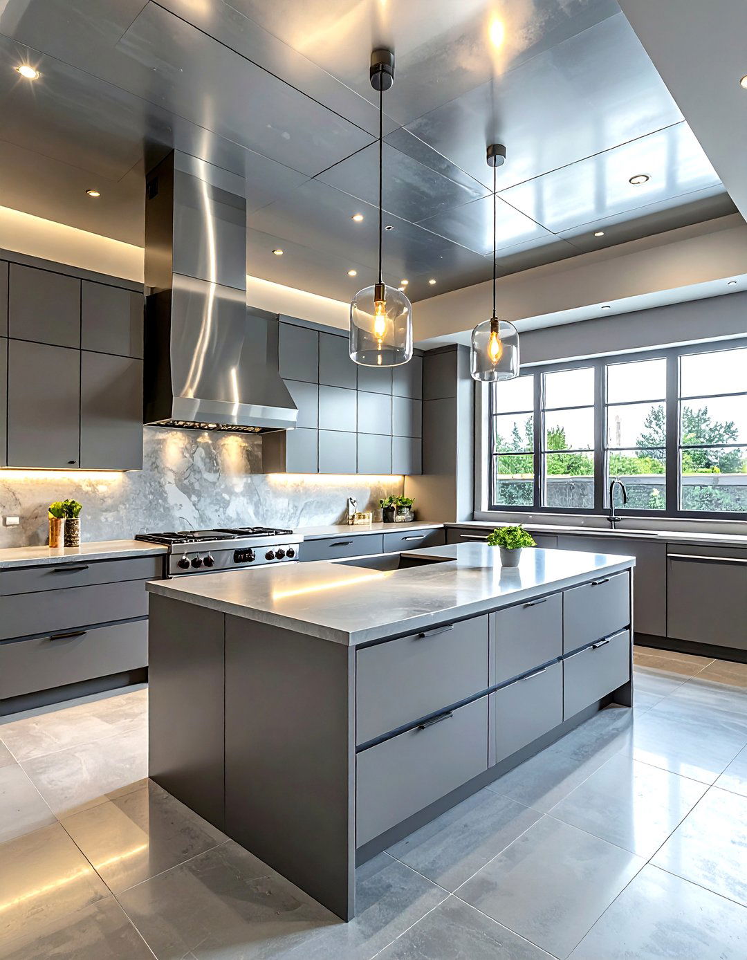 Metallic Silver Ceiling - 30 painted ceiling ideas