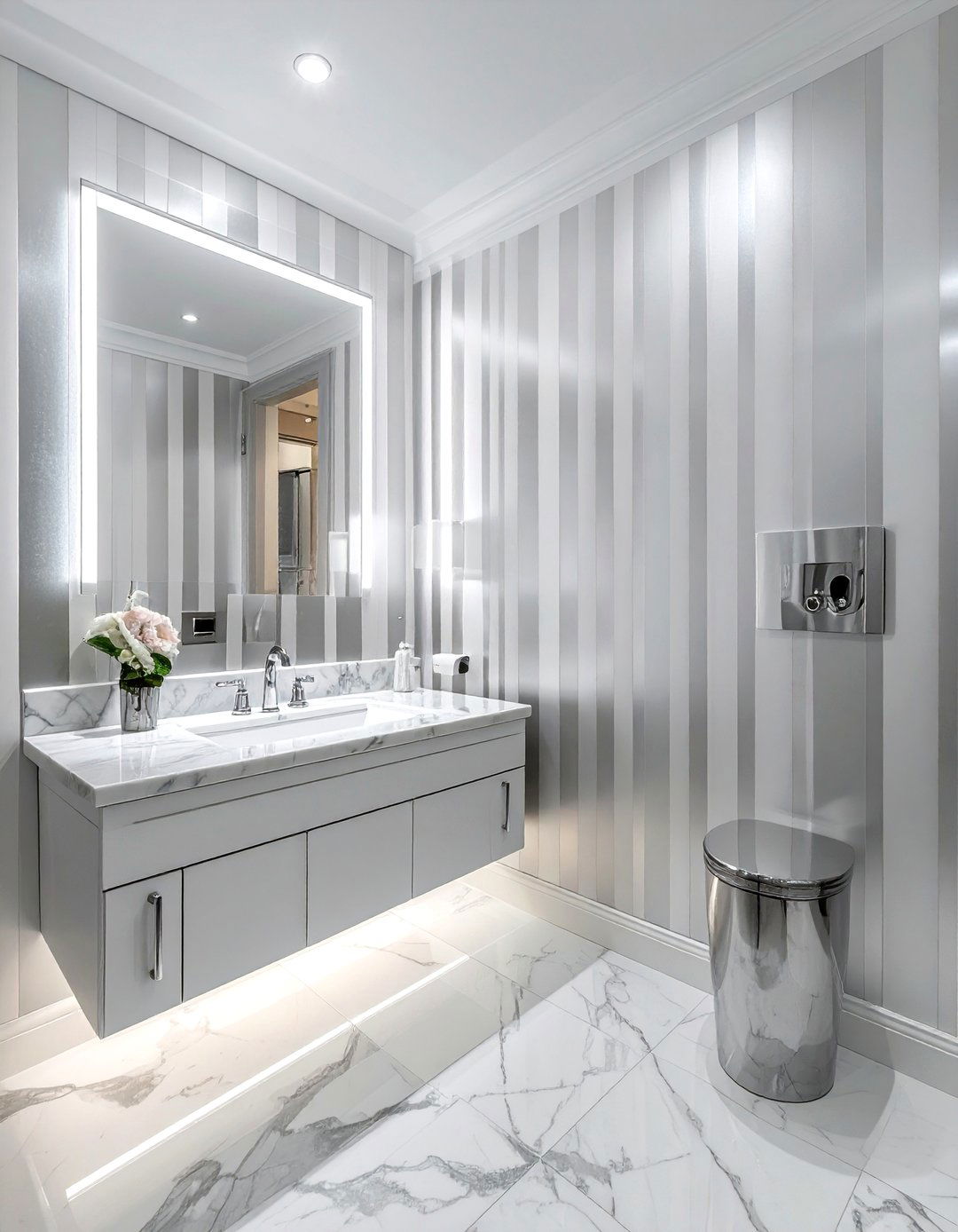 Metallic Striped Wallpaper - 30 striped wallpaper ideas