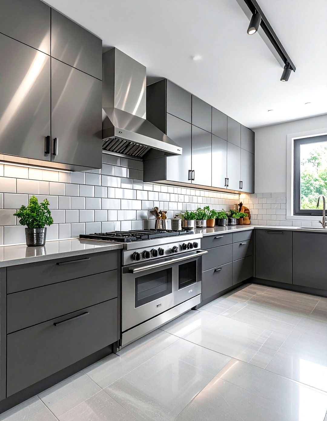 Metallic Subway Tile Kitchen - 30 subway tile kitchen backsplash ideas