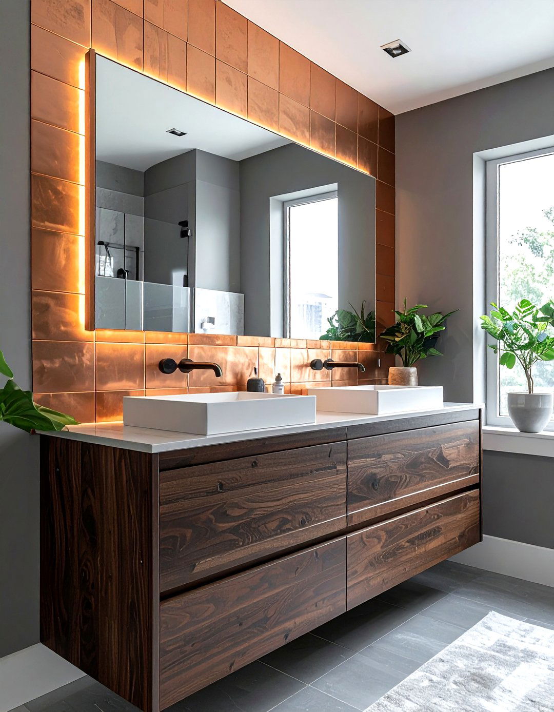 Metallic Tile - 30 bathroom backsplash ideas