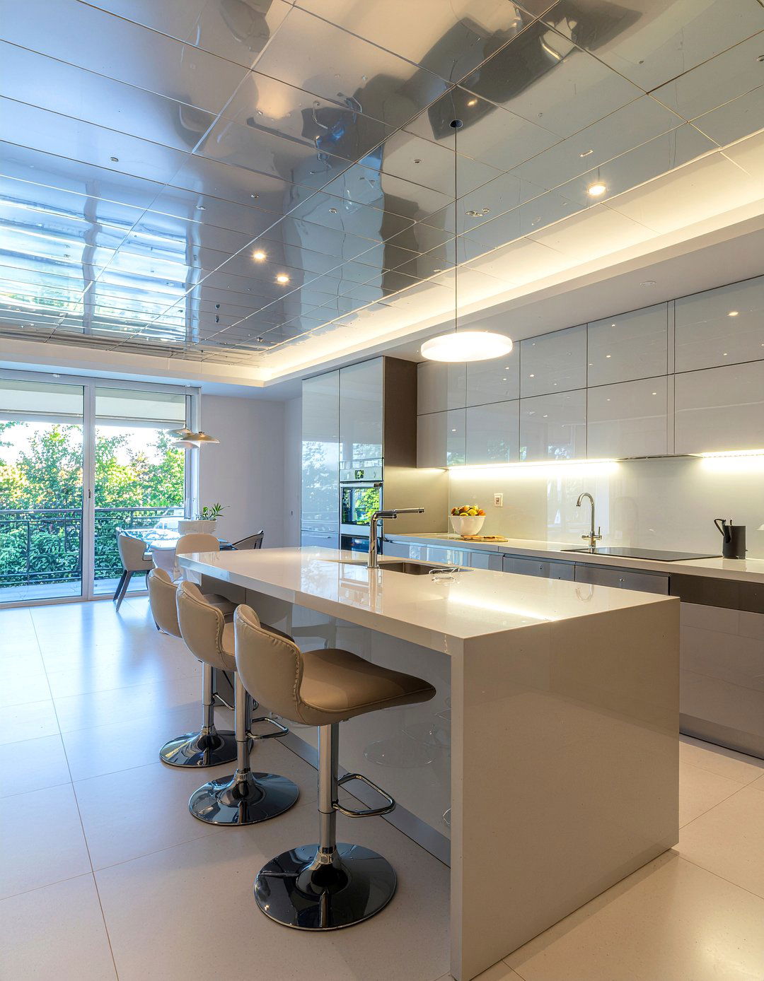 Metallic Tin Ceiling - 30 kitchen tin ceiling ideas