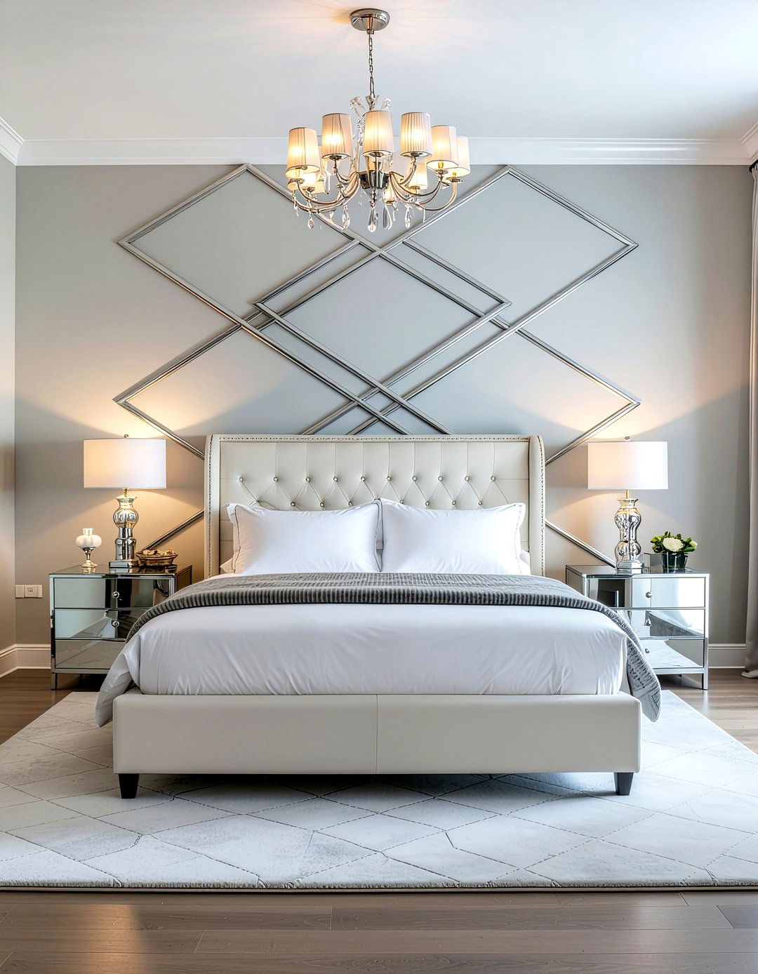 Metallic accent wallpaper - 30 bedroom bold wallpapers