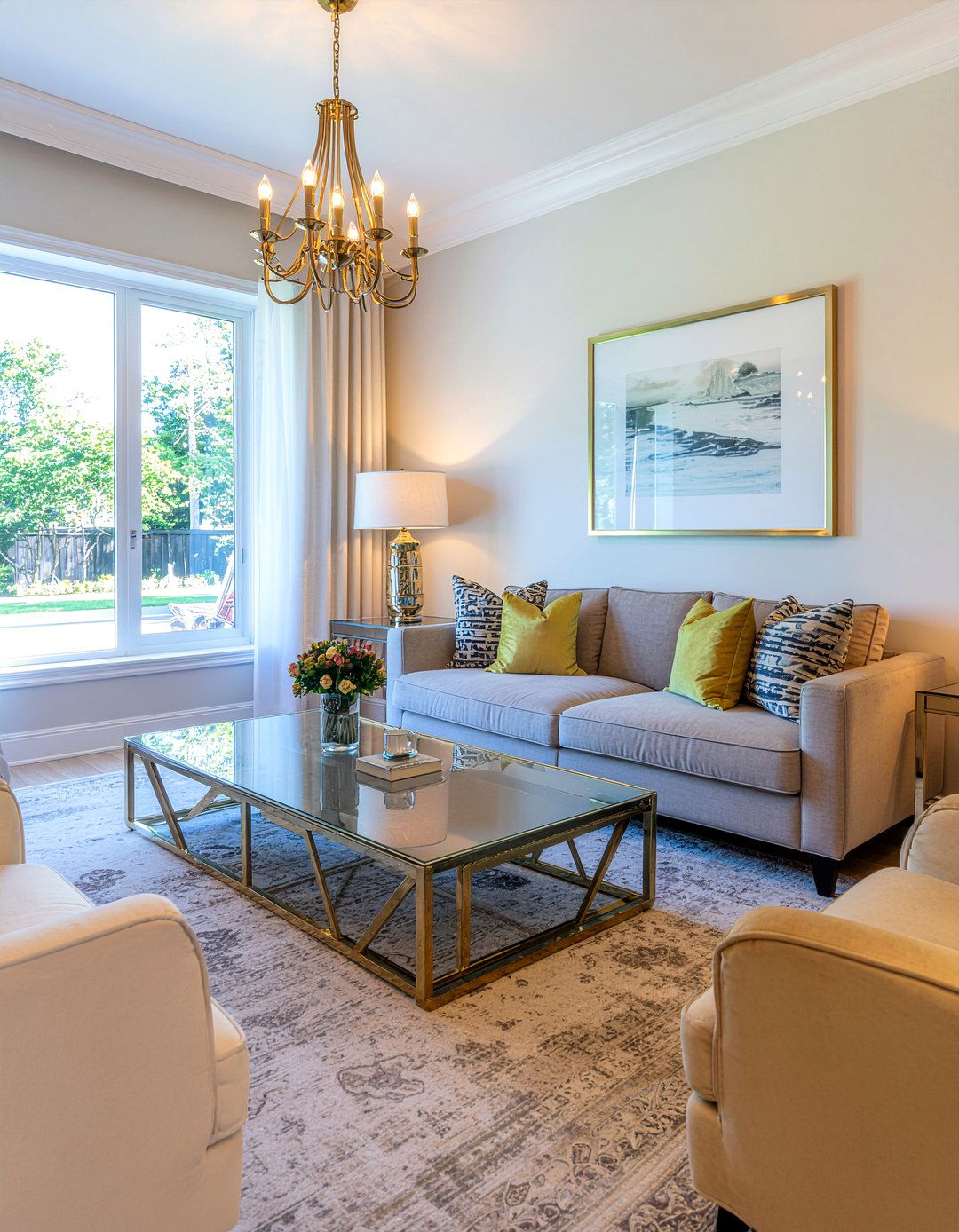 Metallic accents - 30 hotel living room ideas