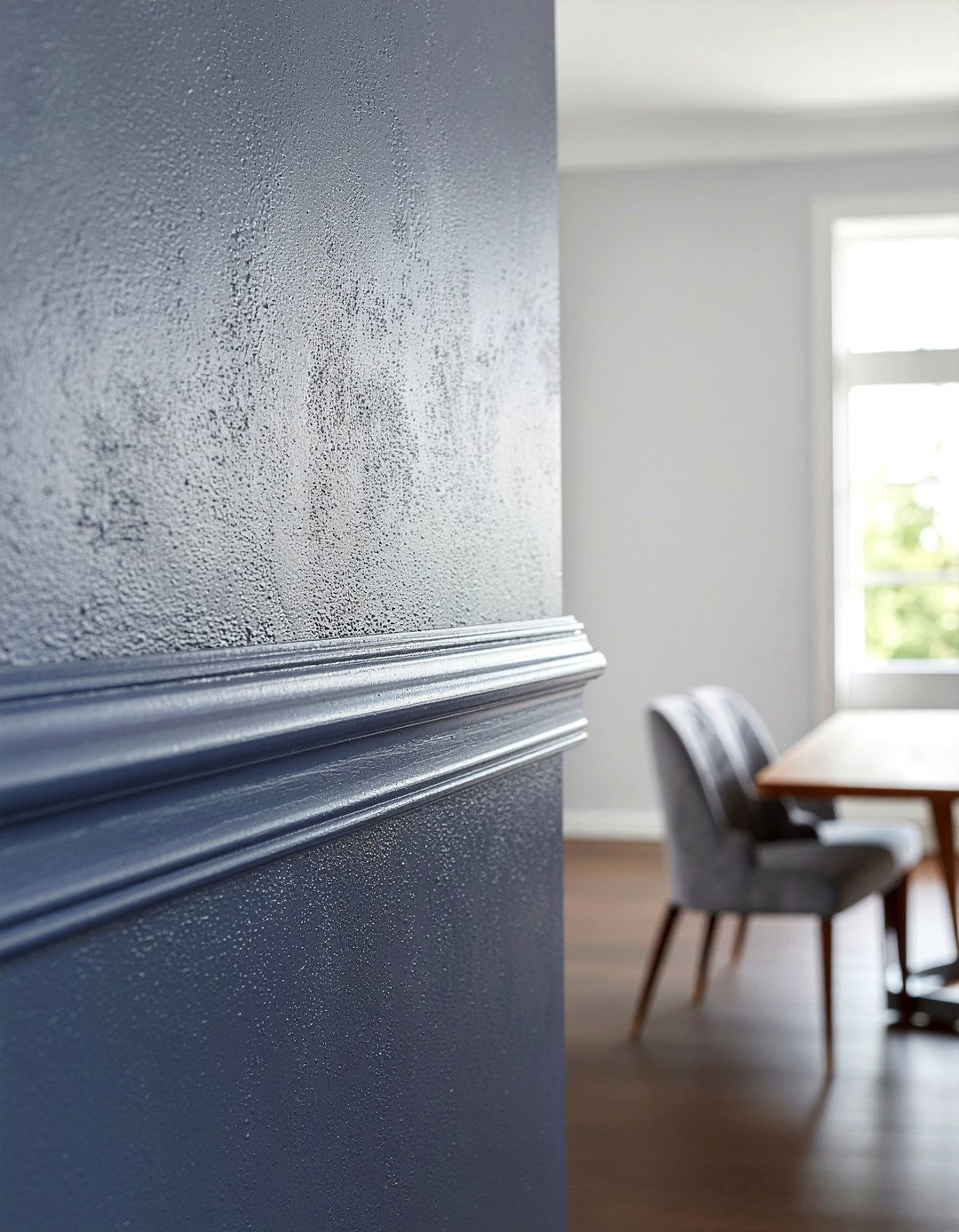 Metallic chair rail - 30 dining room chair rail ideas