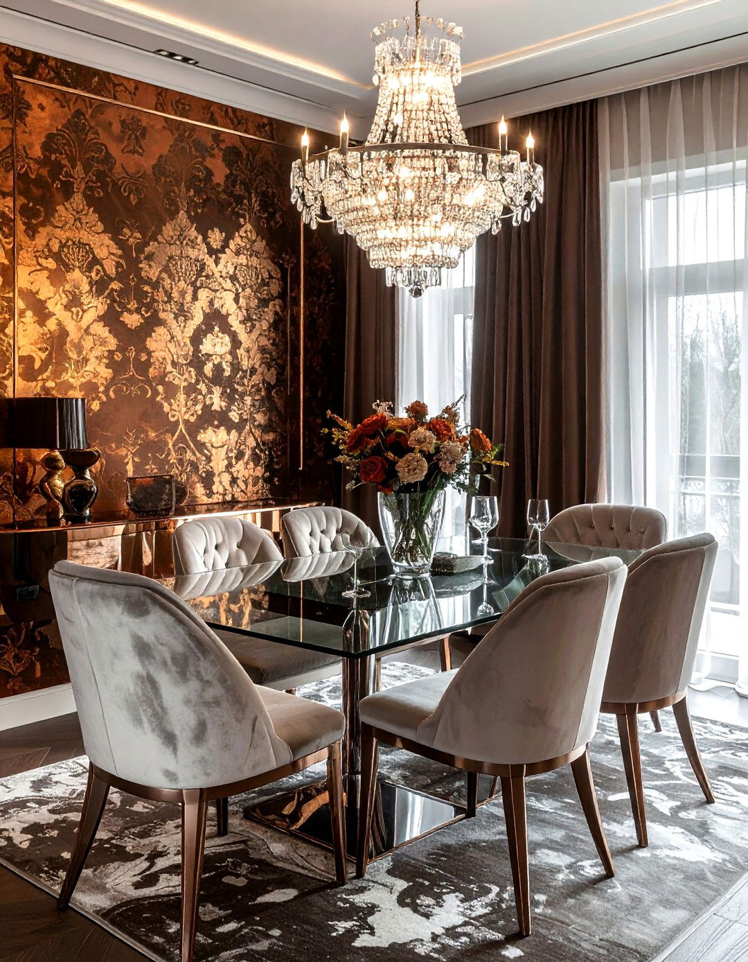 Metallic damask wallpaper - 30 damask wallpaper ideas