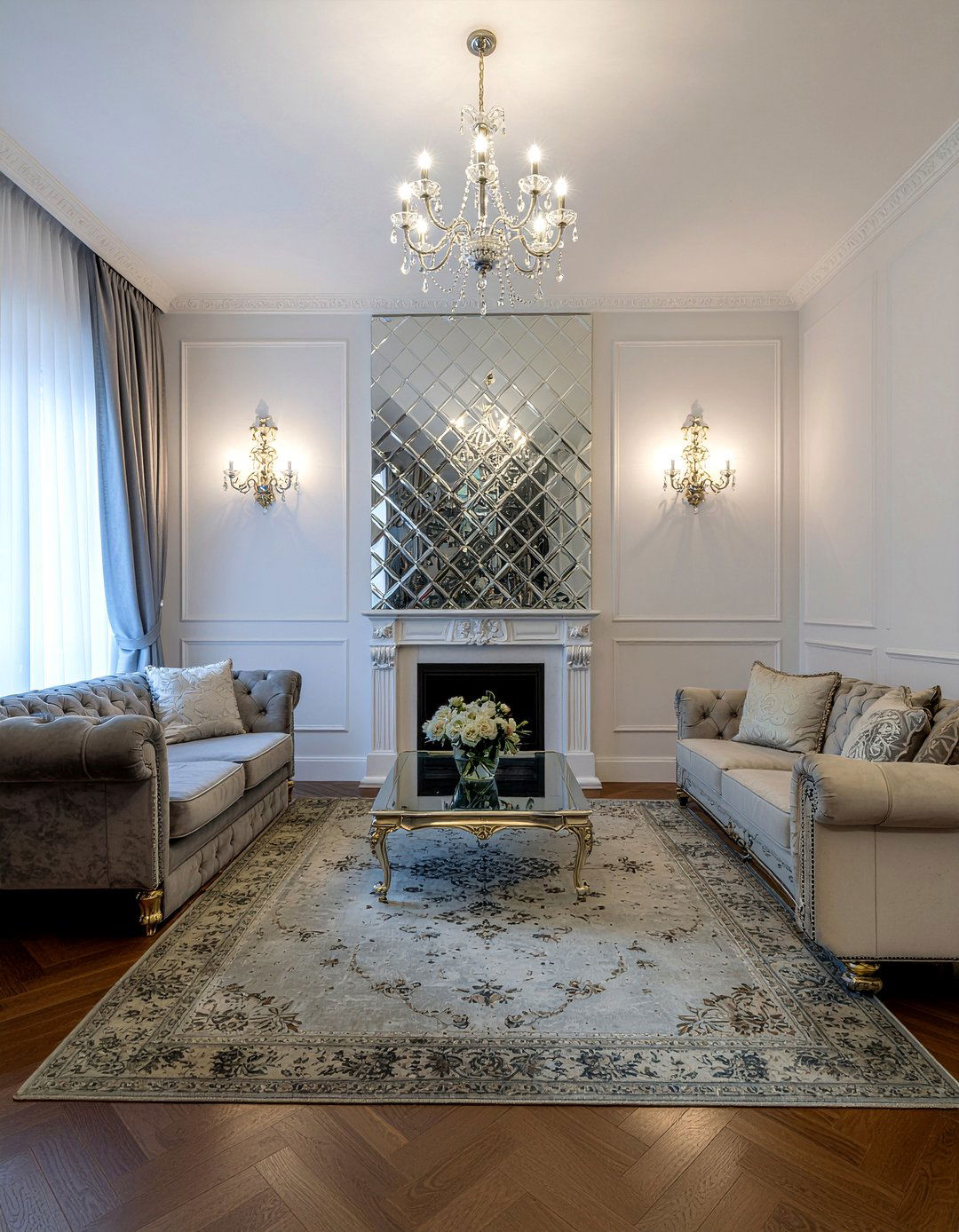 Metallic geometric wallpaper - 30 living room geometric wallpapers