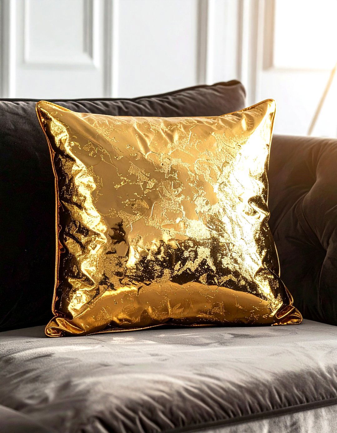 Metallic gold pillow - 30 decorative pillow ideas