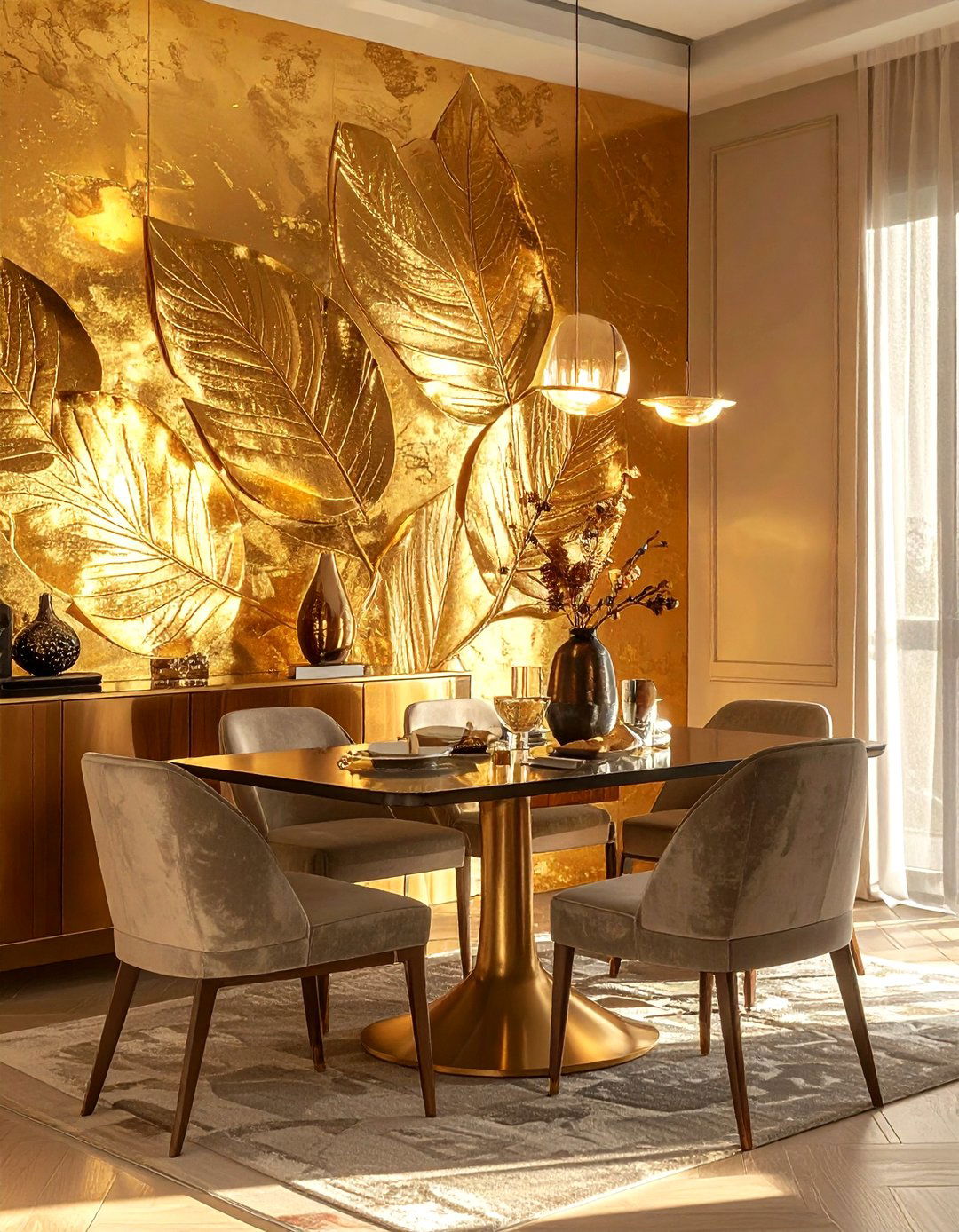 Metallic gold wallpaper - 30 removable wallpaper ideas