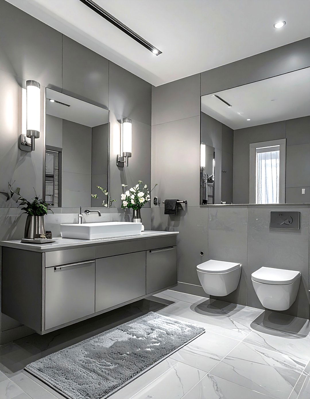 Metallic gray bathroom decor - 30 gray bathroom decor ideas