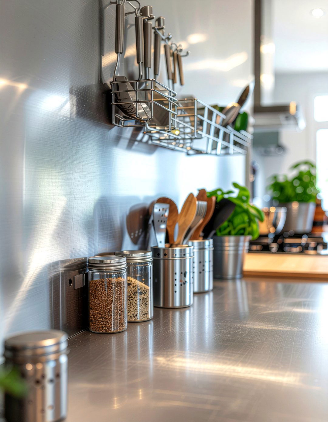 Metallic magnetic wall panel - 30 kitchen message board ideas