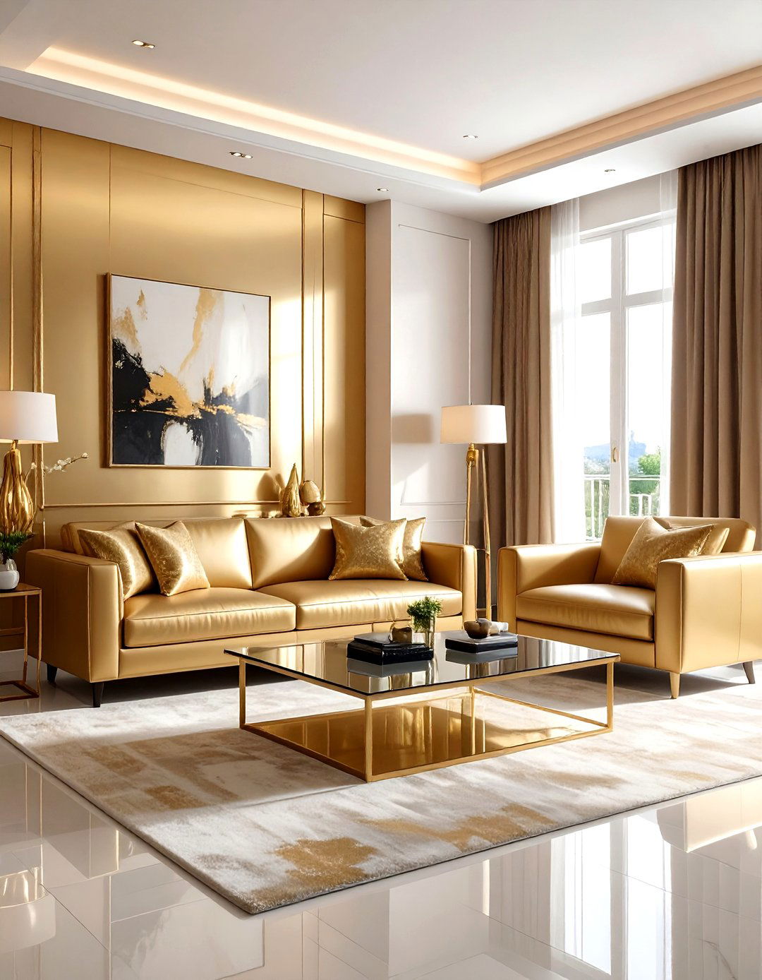 Metallic paint - 30 living room textured walls