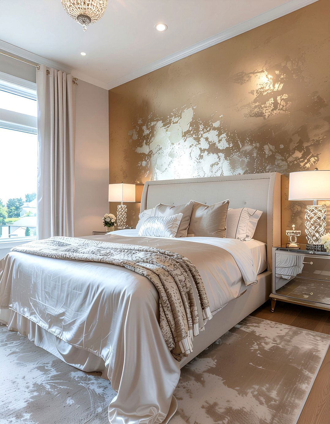 Metallic paint bedroom wall - 30 bedroom wall texture ideas