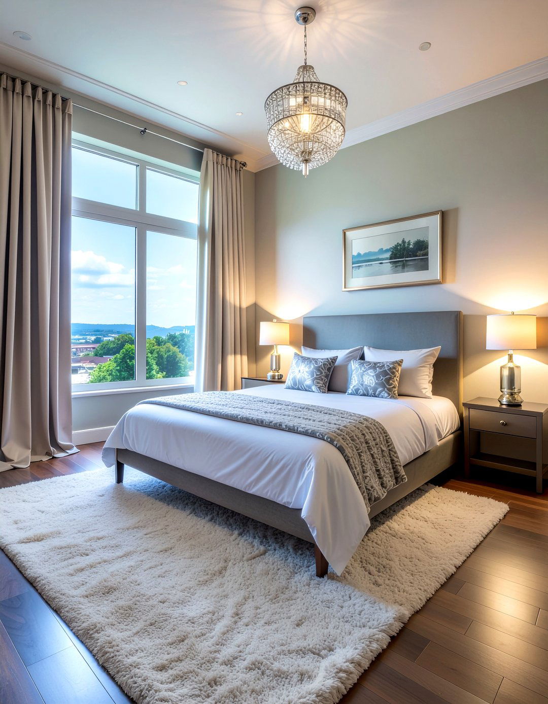 Metallic silver curtains - 30 silver accent bedroom ideas