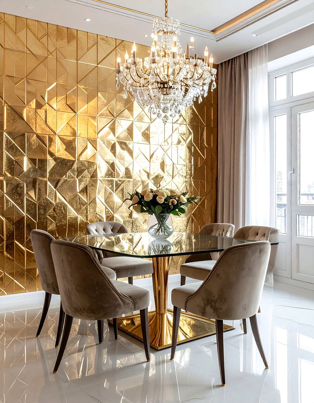 Metallic textured wallpaper dining room - 30 textured wallpaper dining room ideas