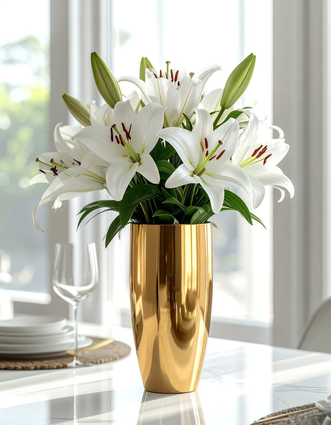 Metallic vase - 30 glam home decor ideas