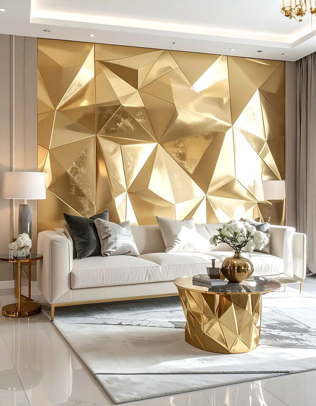 Metallic wallpaper - 30 glam home decor ideas